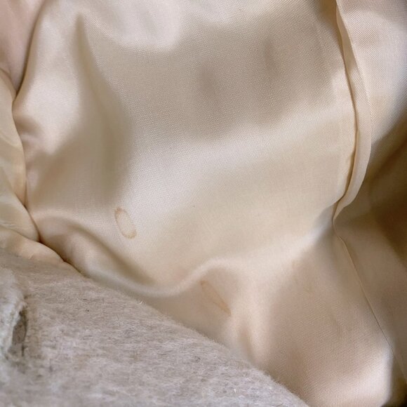 Vintage Irving Posluns Cream Long Wool Overcoat M - Picture 10 of 15